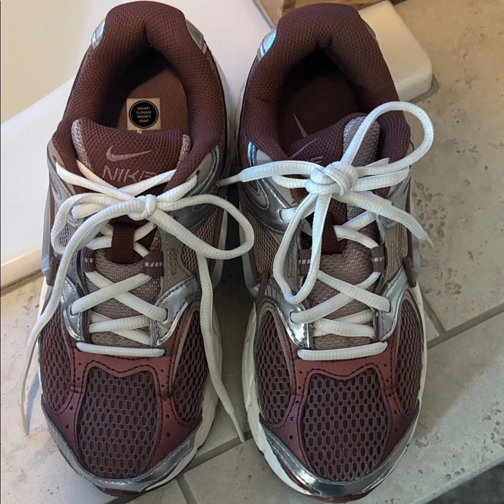 Nike V5 Women's Brown and Silver Sneakers worn once. - Picture 3 of 5